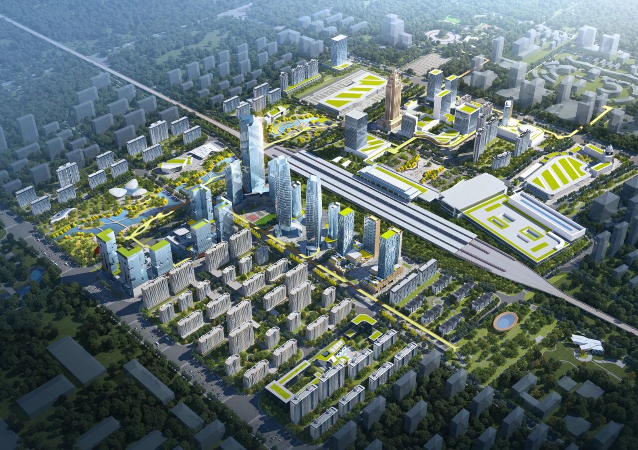山东省城市更新设计竞赛一等奖项目总体鸟瞰效果图
